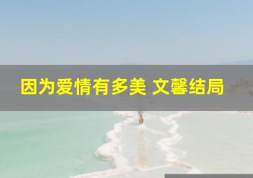 因为爱情有多美 文馨结局